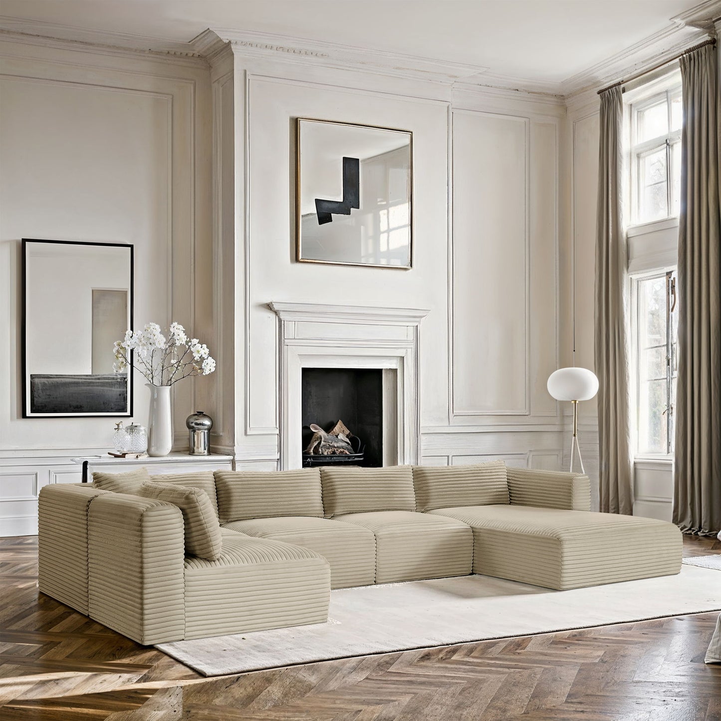 Shaggy - 5 Piece Modular U-Shaped Sectional