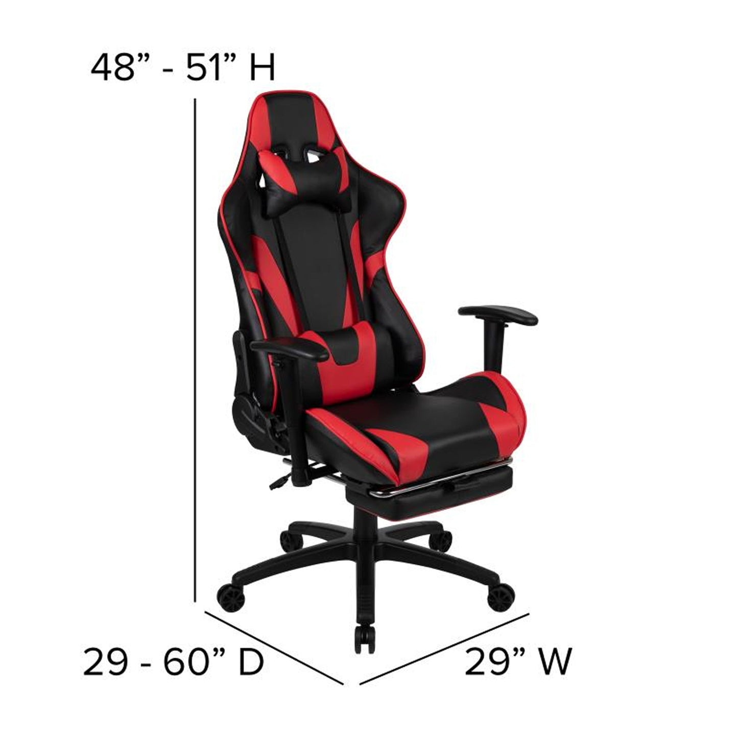 Flash Furniture - 2 Piece Gaming Desk & Reclining Gaming Chair Set - Black / Red