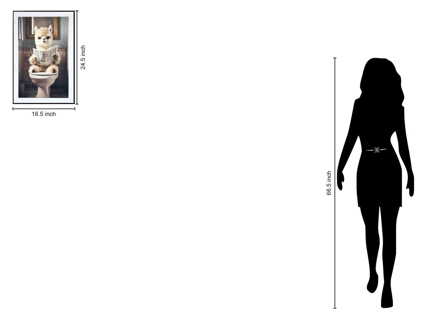 "Quirky Alpaca" Hand-Embellished Canvas In Frame - White / Cream / Blue