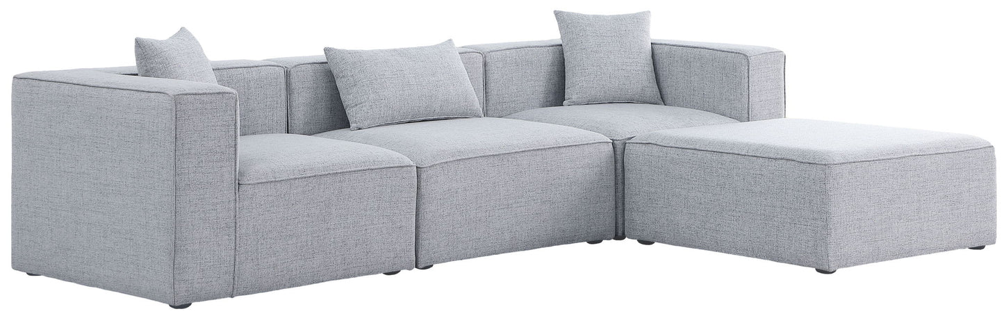 Cube - Linen 4 Piece Modular Sectional With Chaise