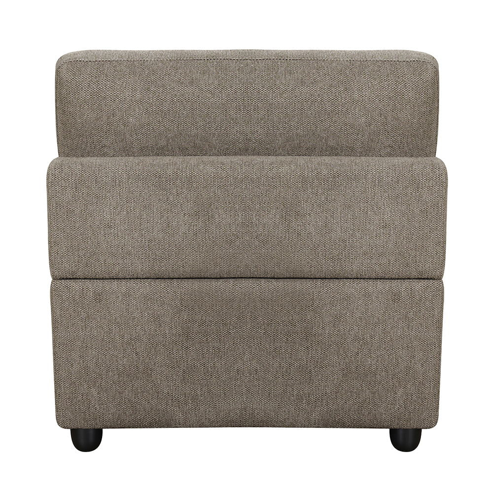 Rylie - Modular Armless Chair With Pillow - Brown Linen