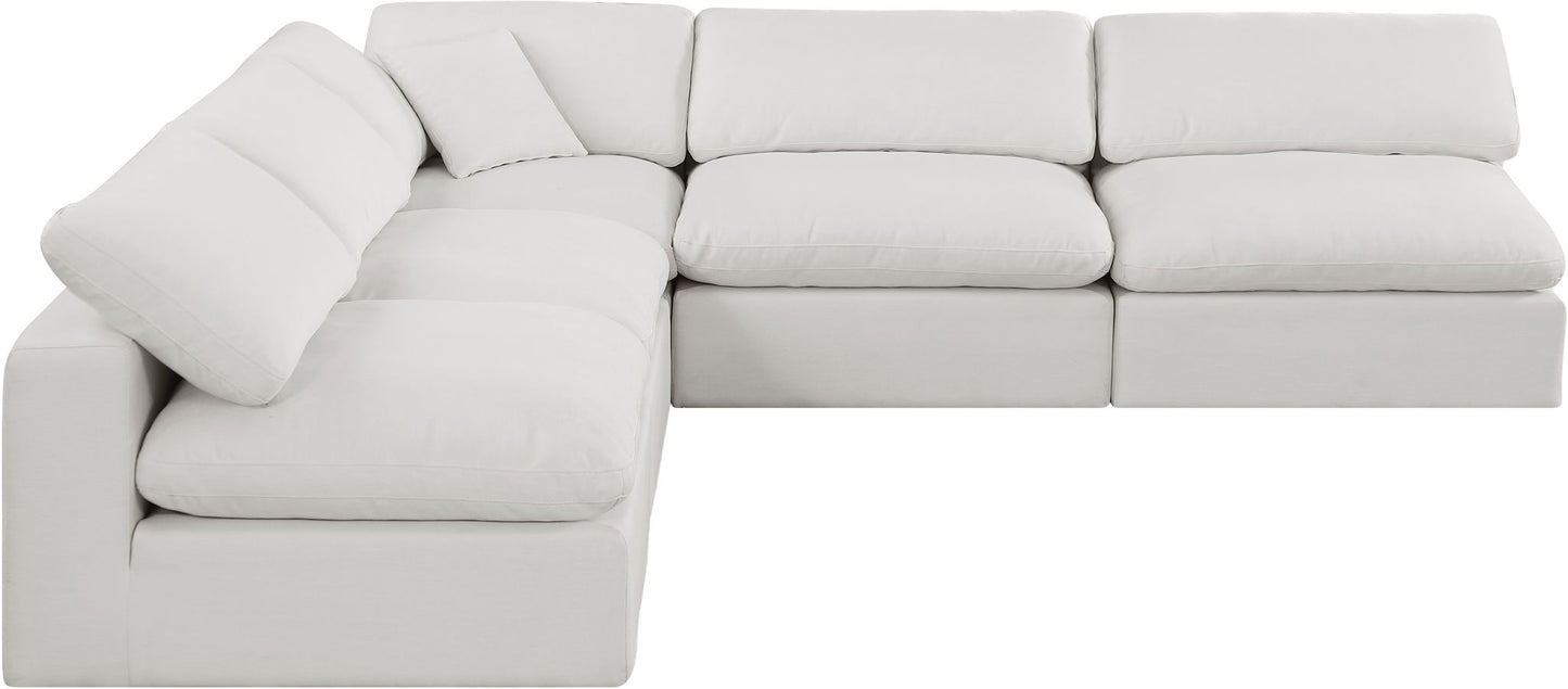 Comfy - 5 Piece Linen Modular Corner Armless Sectional
