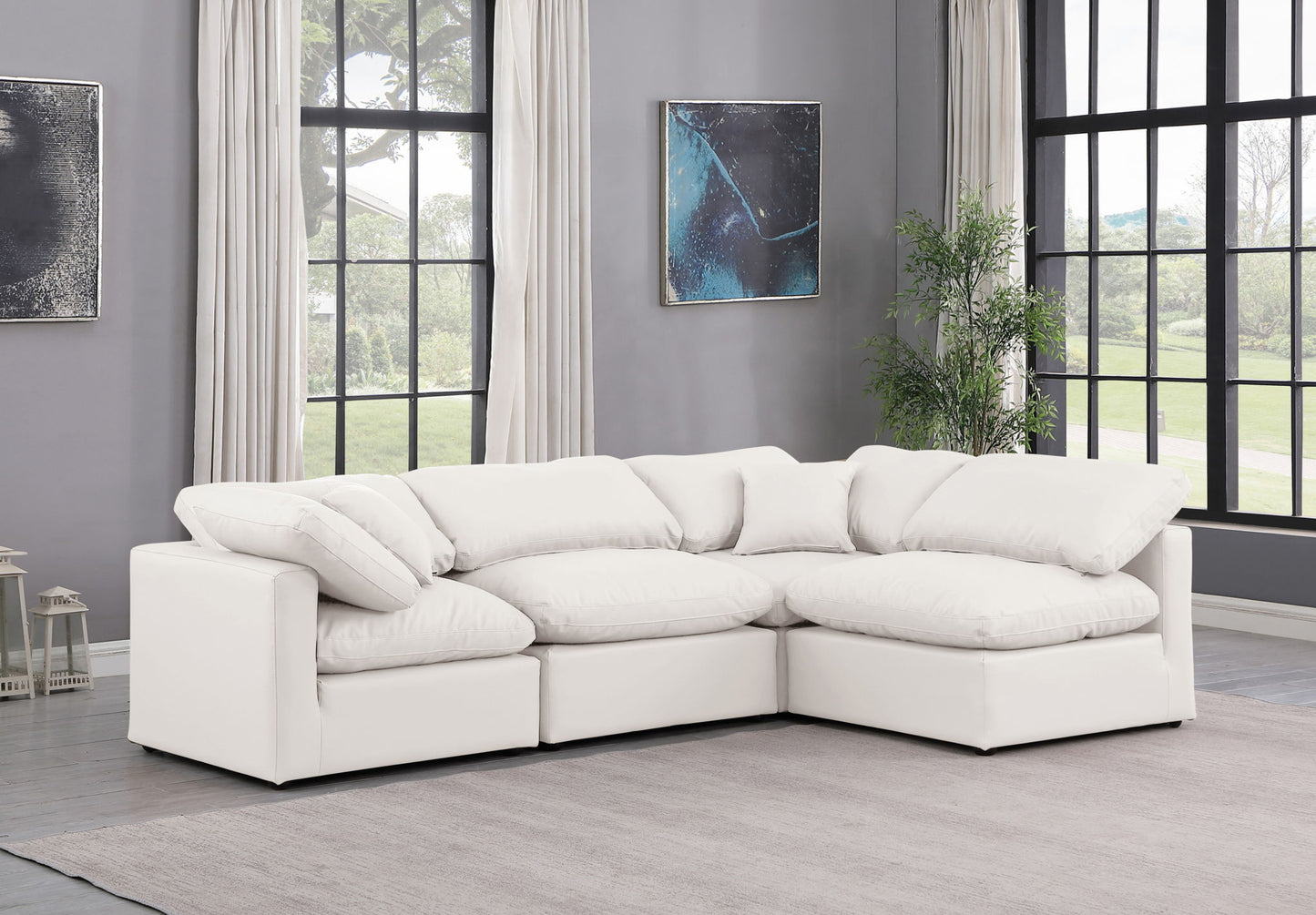 Indulge - Faux Leather 4 Piece Modular Sectional