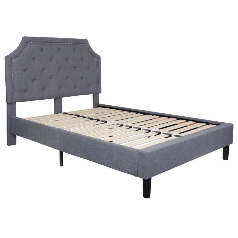 Flash Furniture - Full Size Brighton Platform Bed Frame - Light Gray