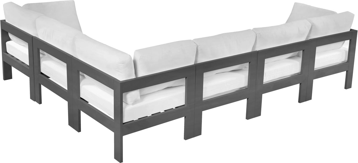 Nizuc - Outdoor Patio 6 Piece Modular Sectional With Gray Frame