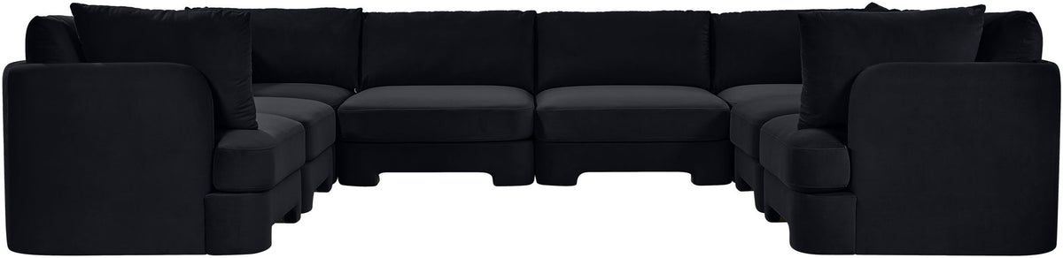Hammond - Velvet Performance Fabric Upholstered 8 Piece U-Shaped Sectional