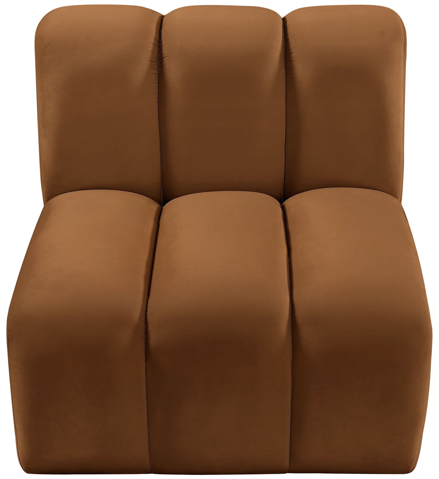 Arc - Velvet Straight Chair - Saddle