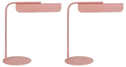Poet'S Curve I - 14 X 14 - Metal Accent Lamp (Set of 2) - Matte Blush Pink