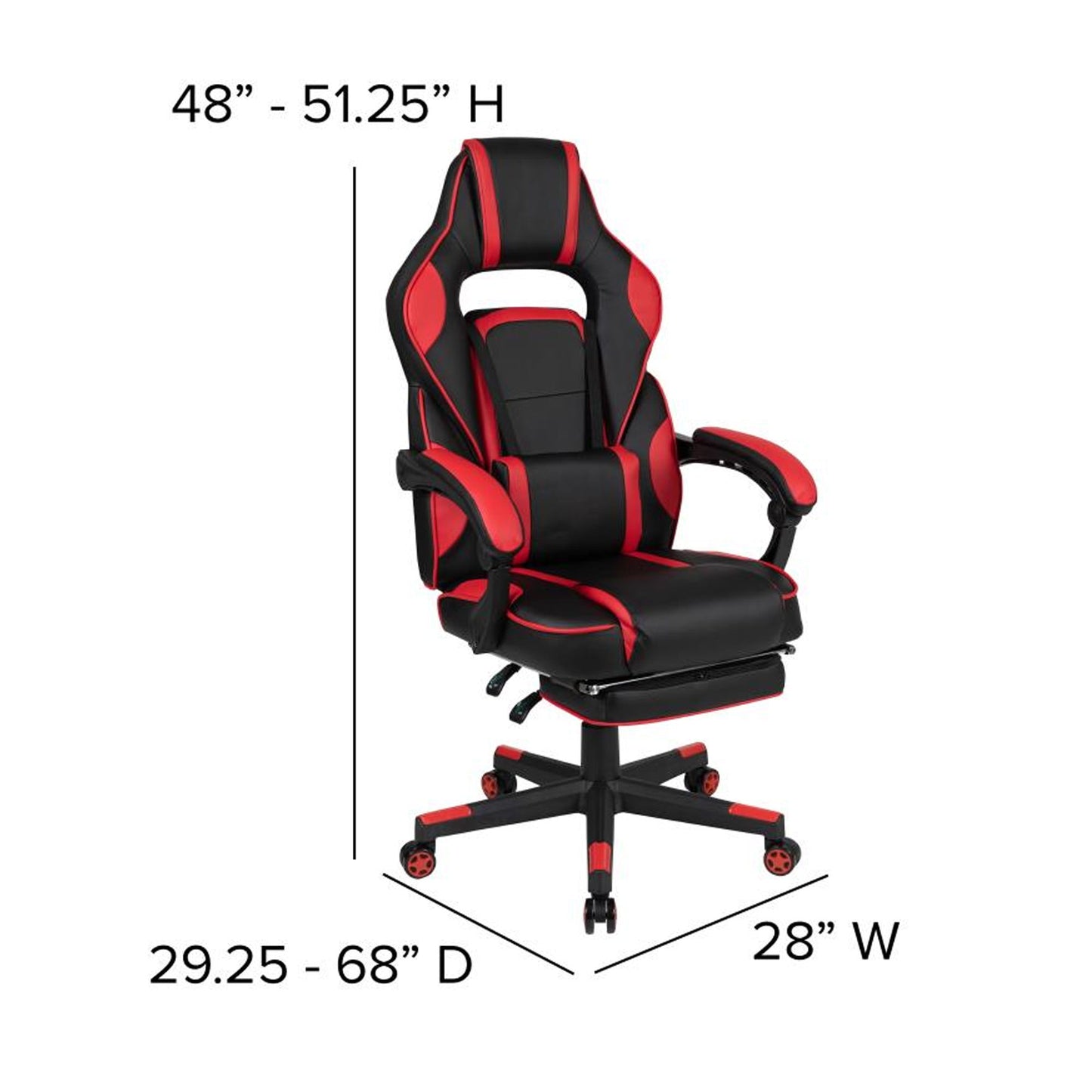 Flash Furniture - 2 Piece Gaming Desk & Chair Set - Black / Red