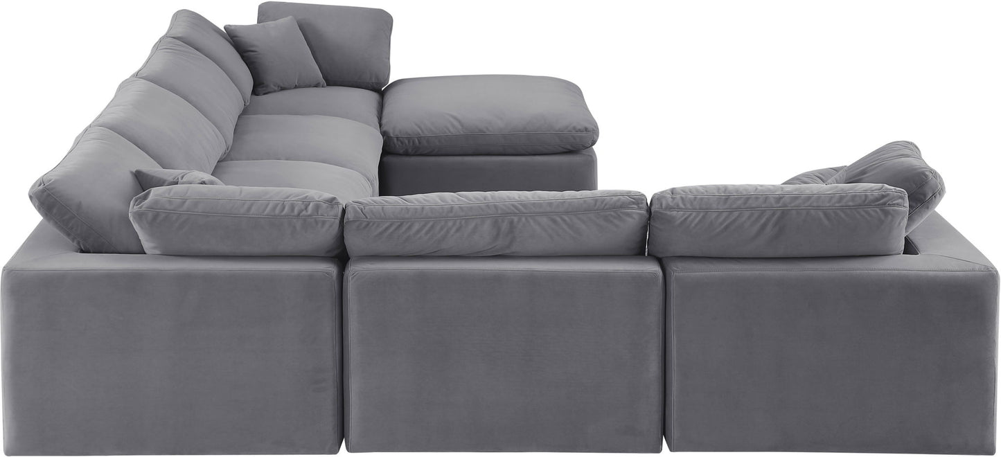 Comfy - 7 Piece Velvet Modular Sectional With Chaise