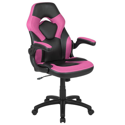 Flash Furniture - 2 Piece Racing Chair And Gaming Desk Set - Black / Pink