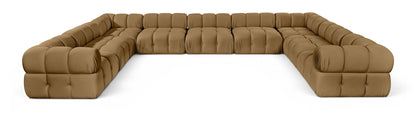 Orin - Velvet Performance Fabric Upholstered 9 Piece Sectional