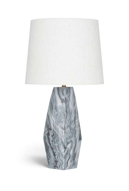 Seraphine - Genuine Marble And Linen Textured Fabric Table Lamp