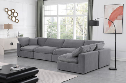 Comfy - 5 Piece Velvet Modular Sectional