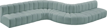 Arc - Faux Leather 8 Piece Curved Modular Sofa