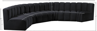 Arc - Velvet 6 Piece U-Shaped Modular Sofa