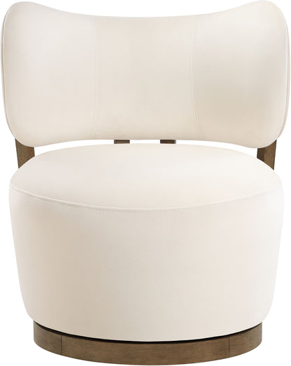 Elara - Velvet Upholstered Swivel Accent Chair - Stained Brown