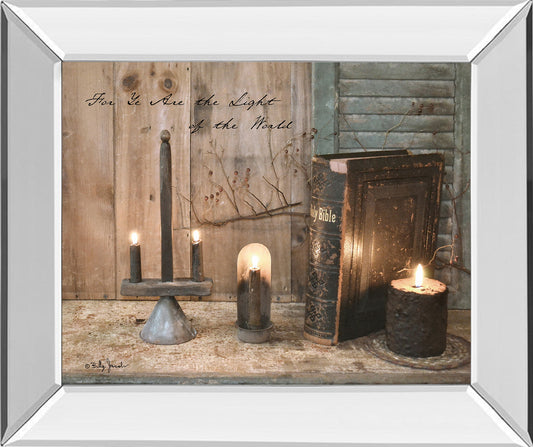 For Ye Are The Light By Billy Jacobs - Mirror Framed Print Wall Art - Light Brown