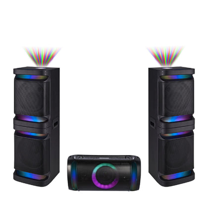 Gemini - Bluetooth Party Light Stereo System & Home Theater Audio System - Black