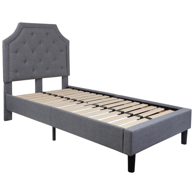 Flash Furniture - Twin Size Brighton Platform Bed Frame - Light Gray