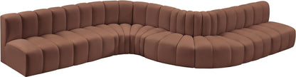Arc - Faux Leather 8 Piece Curved Modular Sofa