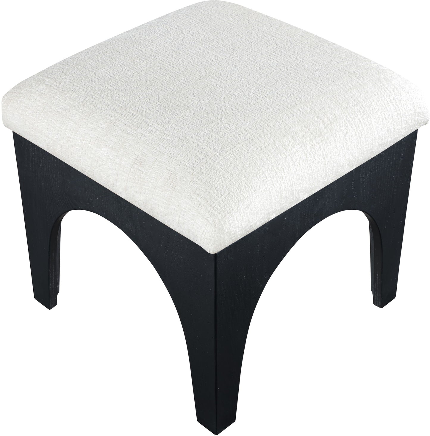 Lawson - Chenille Fabric Ottoman - Black Base