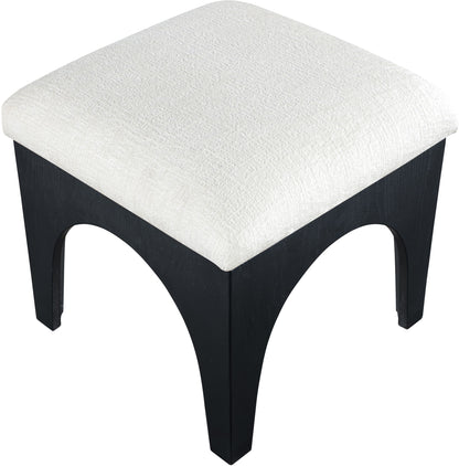 Lawson - Chenille Fabric Ottoman - Black Base