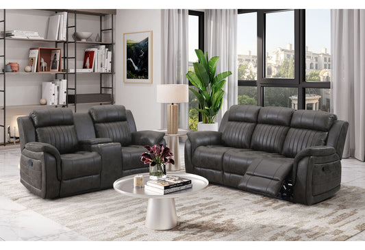 U8517 - Reclining Sofa / Console Reclining Loveseat - Gray
