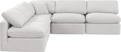 Indulge - Velvet 5 Piece Modular Corner Armless Sectional