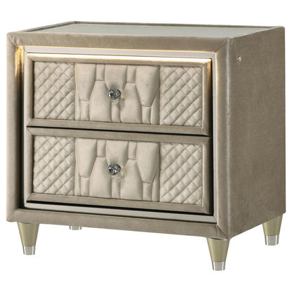 Lorient - 2-Drawer LED Nightstand With USB