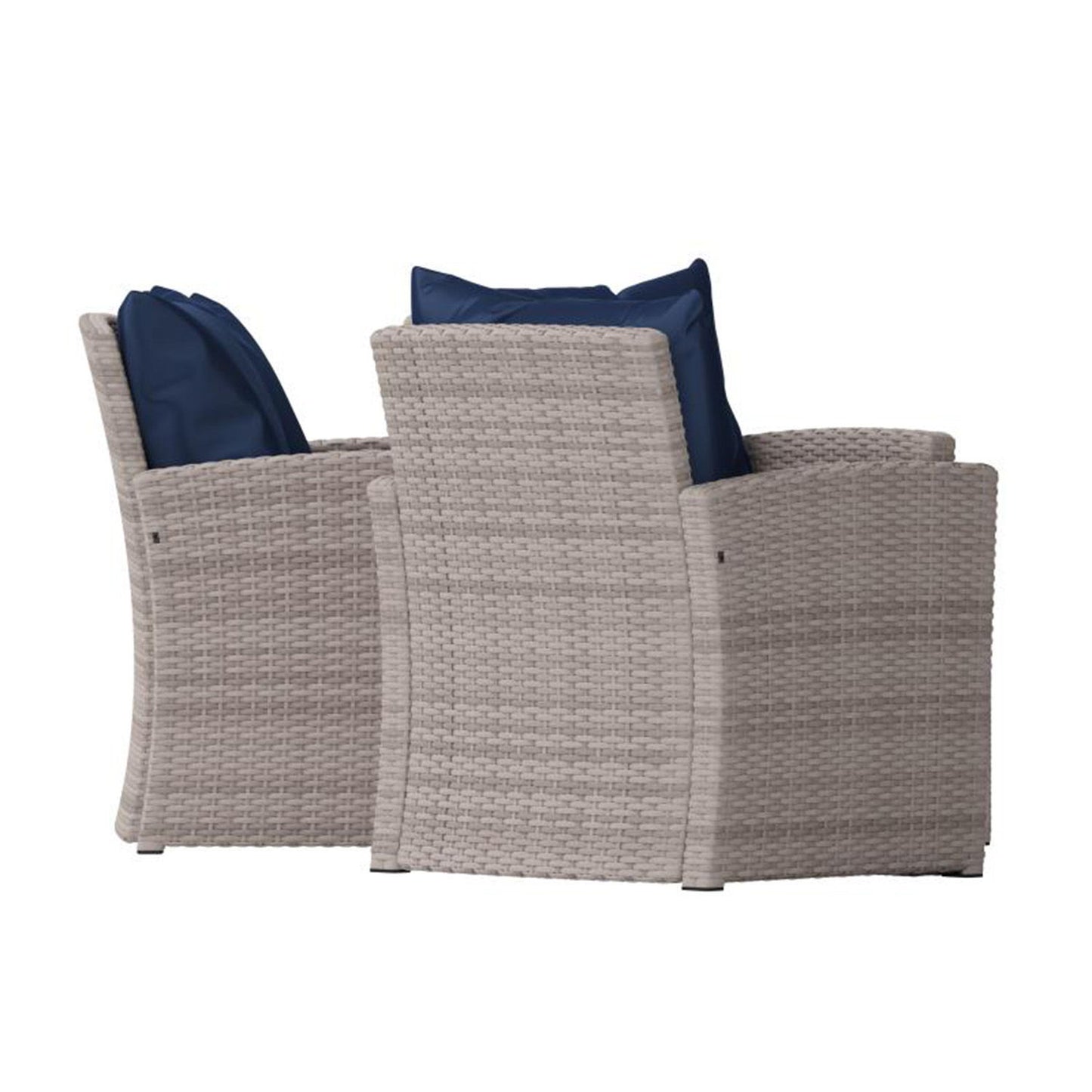 Flash Furniture - 4 Piece Patio Set - Light Gray / Navy