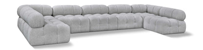 Ames - 7 Piece Boucle Fabric Modular Sectional