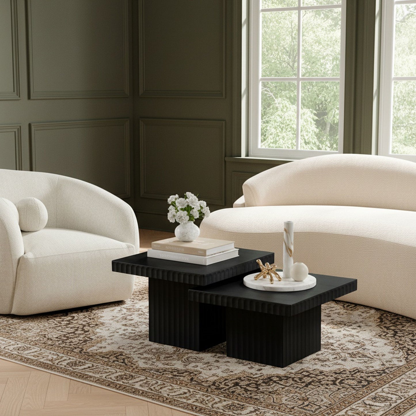 Spencer - 15" Oak Veneer 2 Piece Coffee Table
