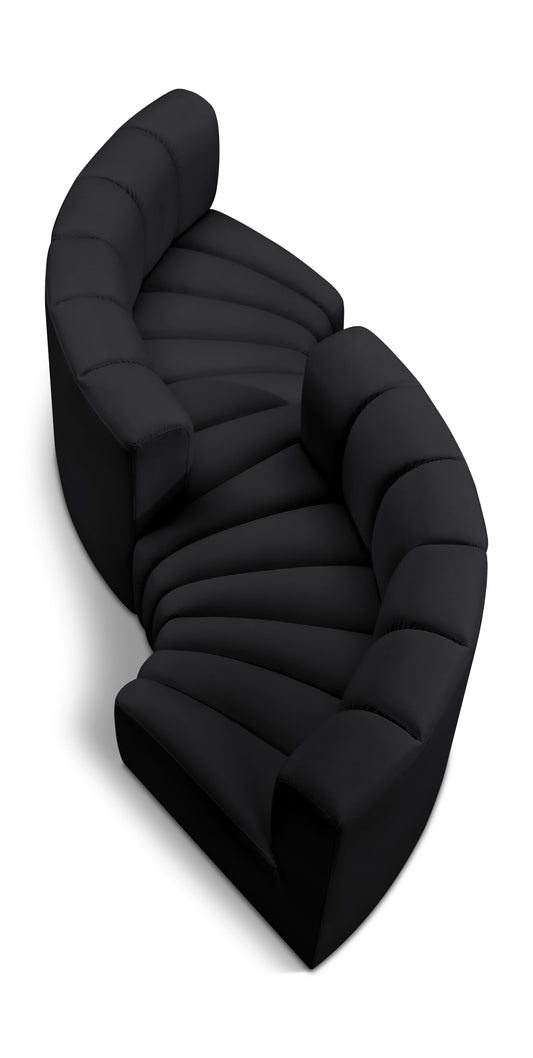 Arc - Faux Leather 4 Piece Curved Modular Sofa