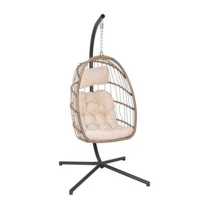 Flash Furniture - Hanging Patio Egg Chair - Beige