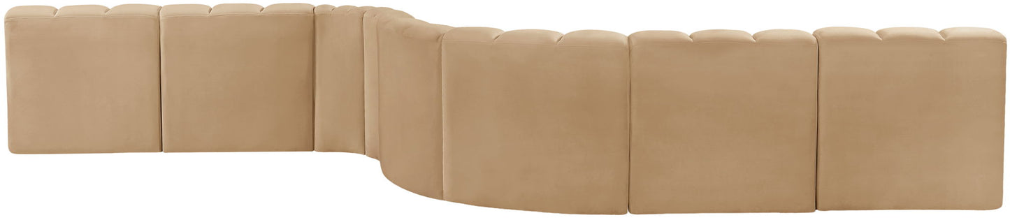Arc - Velvet 8 Piece Curved Modular Sofa