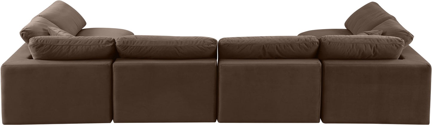 Comfy - 6 Piece Velvet Modular Armless Sectional