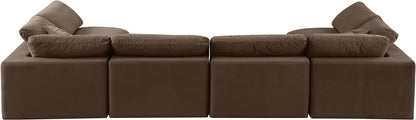 Comfy - 6 Piece Velvet Modular Armless Sectional