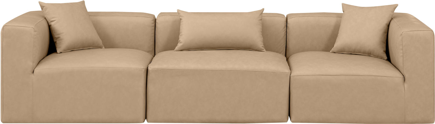 Cube - Modular 3 Piece Sofa - Tan