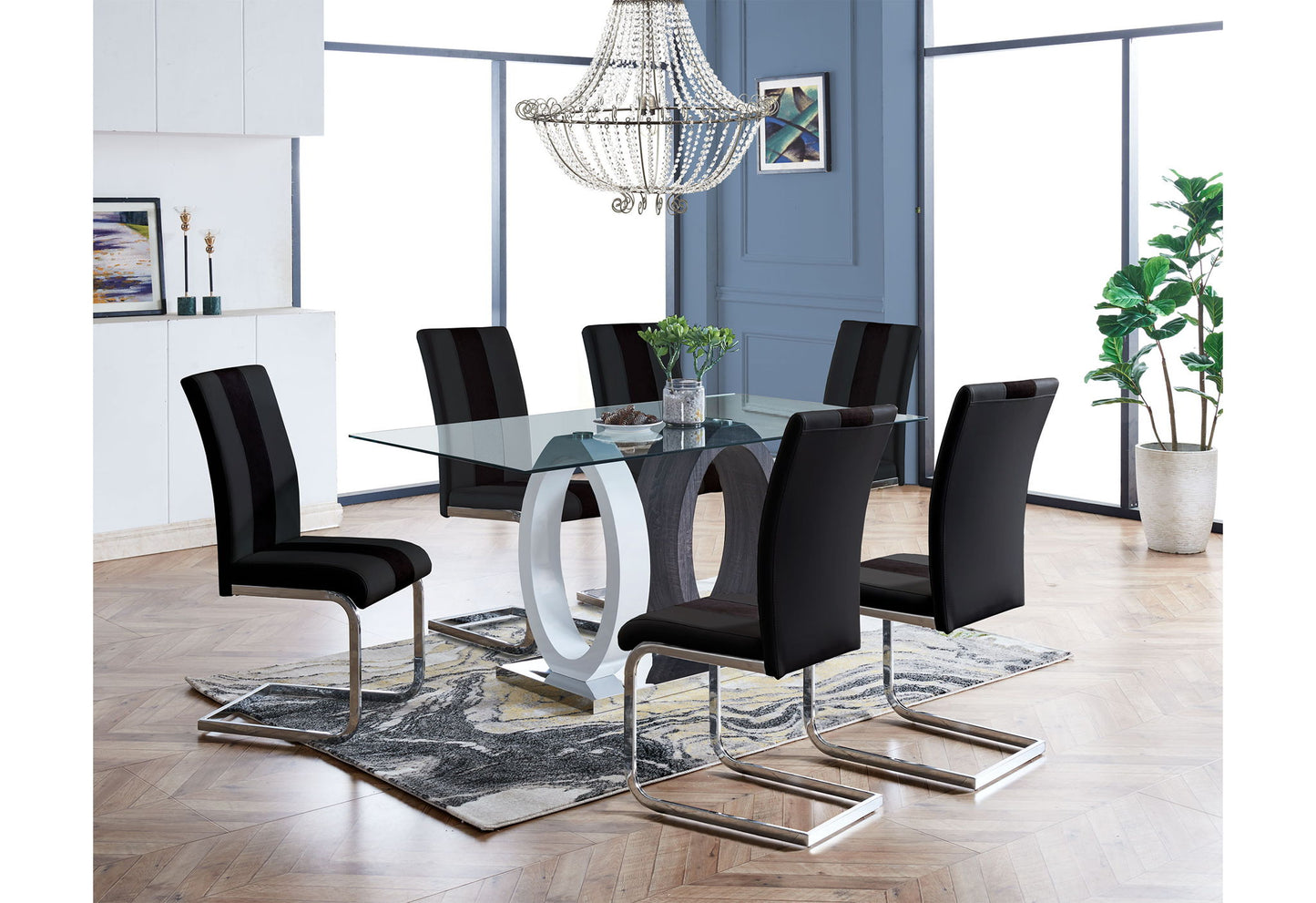 5 Piece Dining Room Set (D1628 Dining Table And 4 D915 Dining Chairs) - Black