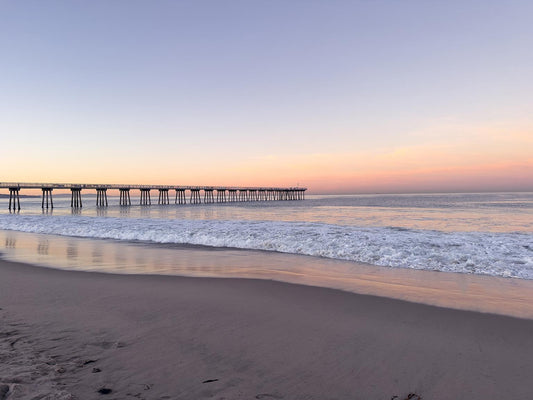 Hermosa Beach Pier By Kathy Mansfield - Light Blue