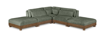Turin - Chenille Fabric Upholstered Modular Sectional - Green