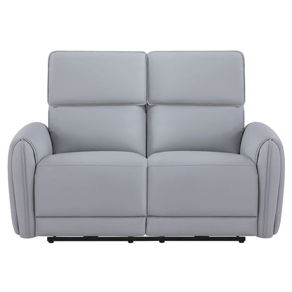 Jeromie - Power Motion Loveseat With USB Port - Gray Synthetic Leather