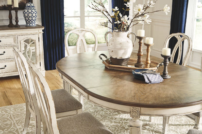 Realyn - Oval Dining Room Extension Table - Chipped White