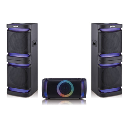 Gemini - Bluetooth Party Light Stereo System & Home Theater Audio System - Black