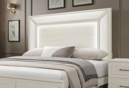 Clara - Full Bed With LED - Beige