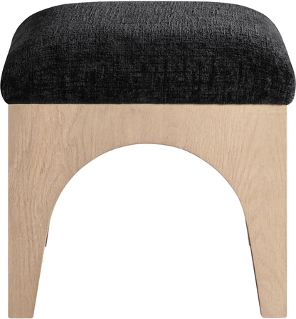 Lawson - Chenille Fabric Ottoman - Natural Base