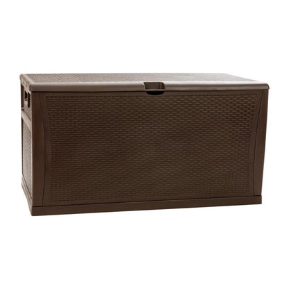 Flash Furniture - 120 Gal Plastic Deck Box - Brown