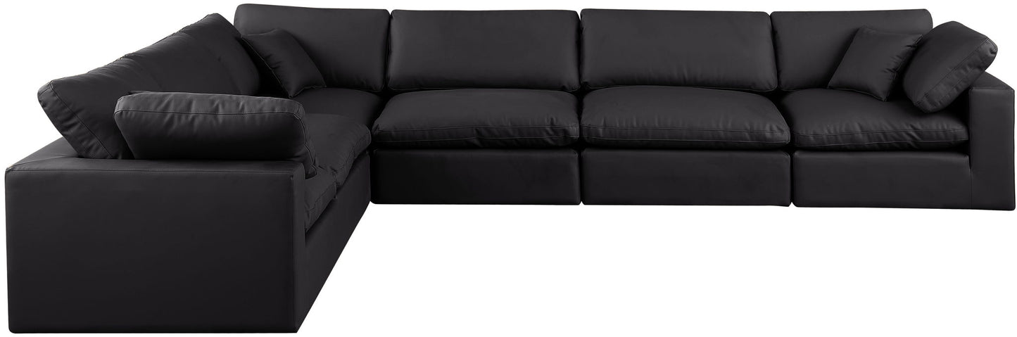 Comfy - 6 Piece Faux Leather Modular Corner Sectional