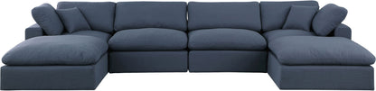 Comfy - 6 Piece Linen Modular Double Chaise Sectional